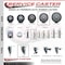 Service Caster 5 Inch Thermoplastic Rubber 12 Inch Threaded Stem Caster Set 2 Brakes SCC SCC-TS20S514-TPRB-121315-2-PLB-2 - alternate 3